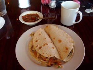 The tacos were a little pricy, but they were big!