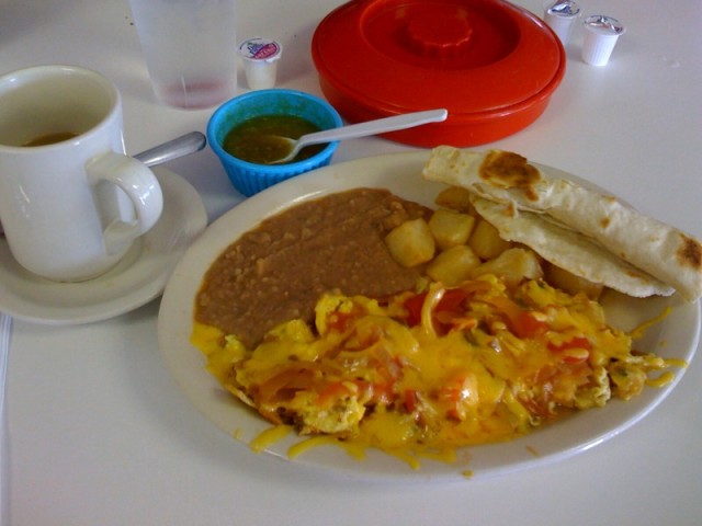 That tortilla is rolled up and ready to go to work!