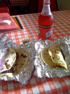 Startin' off the day right with some barbacoa and Big Red (the machacado is along for the ride)