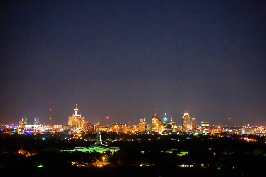 San Antonio skyline from The Bushnell's rooftop terrace - photo by Tyler Schmitt