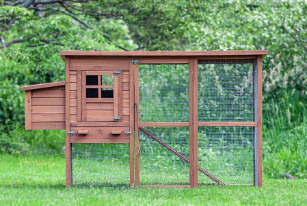 The Foursquare Chicken Coop with Run from the My Pet Chicken catalog.