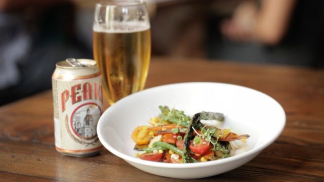 Cured Farmers Market Greens and Pearl Beer Chef Steve McHugh