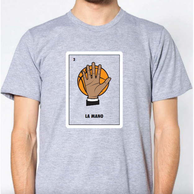SA Flavor la mano Spurs Loteria design on american apparel stock image