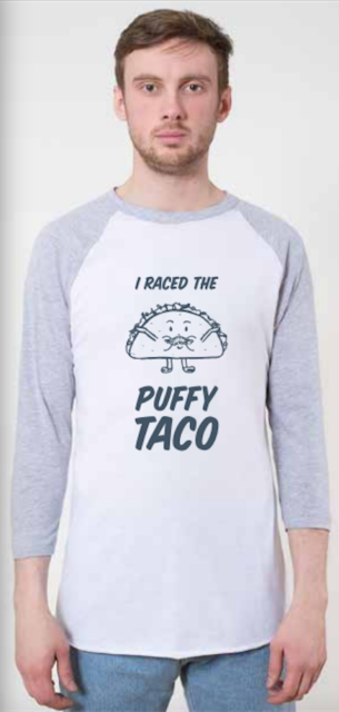 SA Flavor puffy taco design on american apparel stock image
