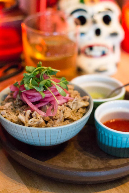 Carnitas at Mezcaleria Mixtli.