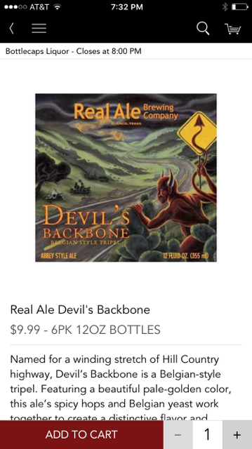 Minibar Real Ale Devils Backbone Product Page