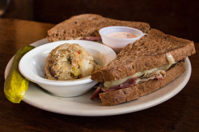 Schilo's Reuben sandwich and potato salad. 