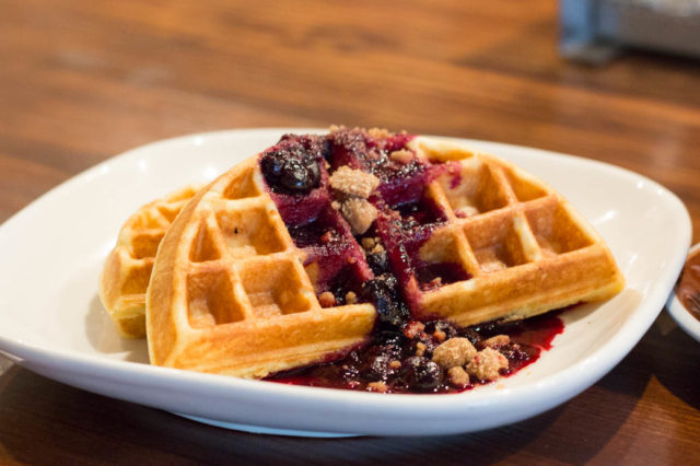 Waffle with Compote at The Fairview Coffee and Grub