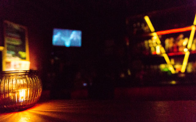 Candle on the bar at the Ventura.